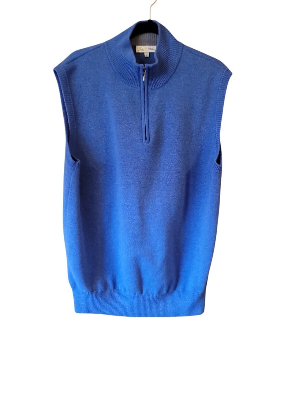 Peter Millar Blue Cape Sweater Vest Men's Large Extra Fine Italian Merino Wool